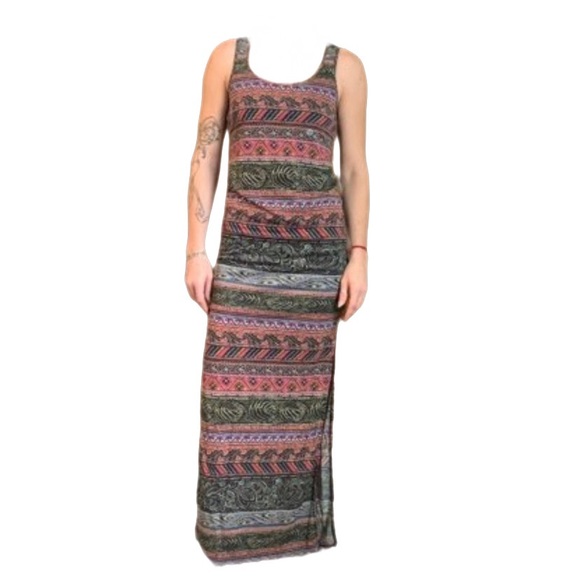 *NWT* American Eagle Sleeveless Boho Maxi Dress Women’s Size Medium Tribal Aztec - Picture 10 of 11